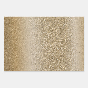 Feuille De Papier Cadeau Parties scintillant Gold White Glam