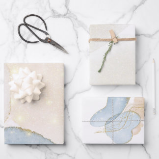 Feuille De Papier Cadeau Parties scintillant magique Baby shower Abstrait