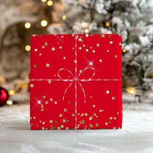 Feuille De Papier Cadeau Parties scintillant or et rouge