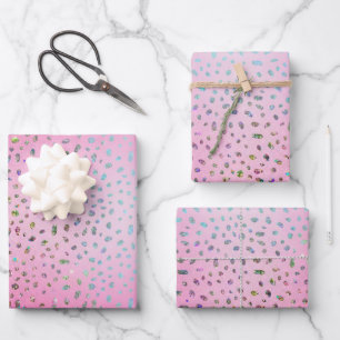Feuille De Papier Cadeau Parties scintillant rose Cheetah Imprimer