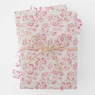 Feuille De Papier Cadeau Parties scintillant rose crème romantique Mariage 