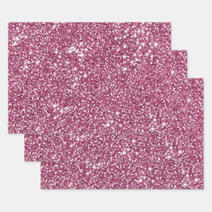 Feuille De Papier Cadeau Parties scintillant rose Faux Texture