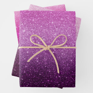 Feuille De Papier Cadeau Parties scintillant rose moderne Motif ombre
