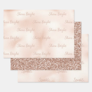 Feuille De Papier Cadeau Parties scintillant Rose rose pâle Étincelle