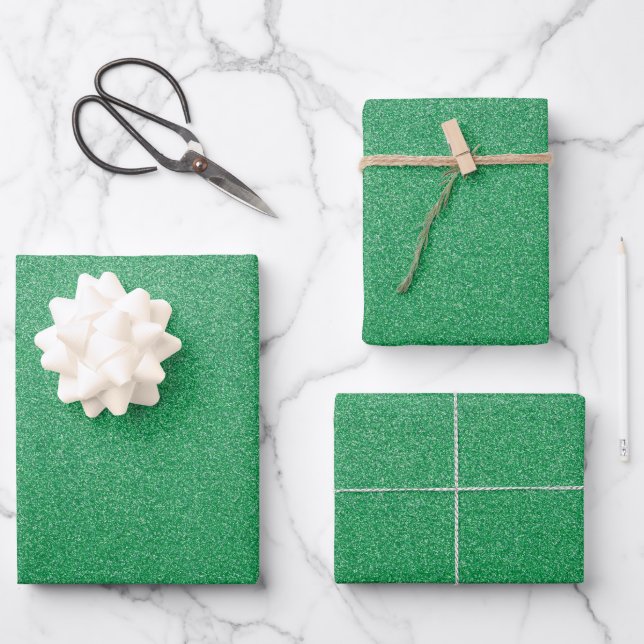 Feuille De Papier Cadeau Parties scintillant verte, Étincelle, Arrière - pl (Recto)