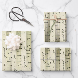 Feuille De Papier Cadeau Partition musicale vintage, partition musicale ant