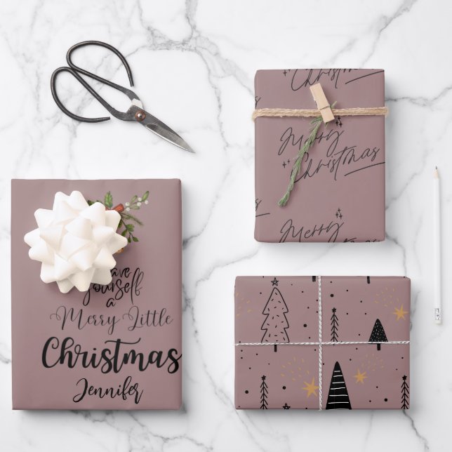 Feuille De Papier Cadeau Passez un joyeux petit Noël (Recto)