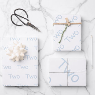 Feuille De Papier Cadeau Pastel Blue Deux Ans