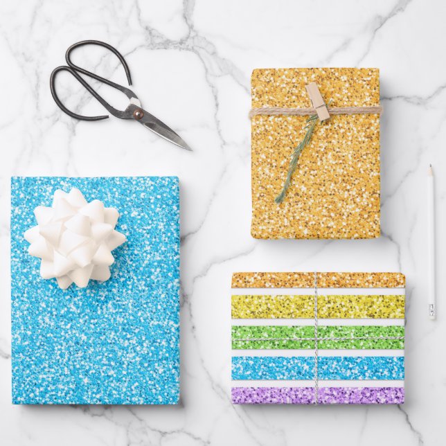 Feuille De Papier Cadeau Pastel Glittery (Recto)