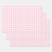 Pastel Pink Gingham Wrapping Paper Sheets