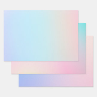 Feuille De Papier Cadeau Pastel Simple Wrapping Paper Flat Sheet Set of 3