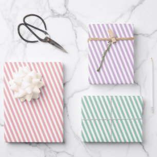 Feuille De Papier Cadeau Pastel Striped N'Importe Quelle Occasion