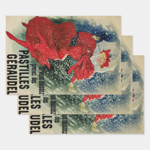 Feuille De Papier Cadeau Pastilles Geraudel Art Nouveau vintage pastilles c