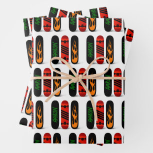 Feuille De Papier Cadeau Patinage cool Skateboard Personnalisé