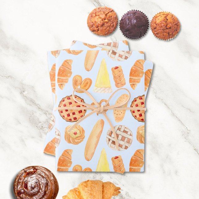 Feuille De Papier Cadeau Pâtisserie Français Boulangerie Pâtisserie Pain Al (Créateur téléchargé)