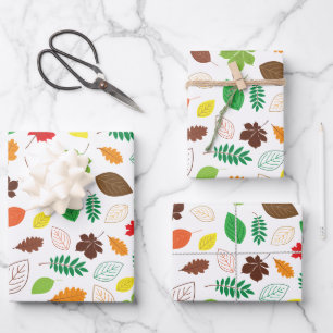 Feuille De Papier Cadeau Pattern de Colorful Autumn Leaves