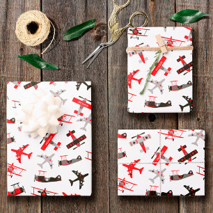 Feuille De Papier Cadeau Pattern Red and Black WWII
