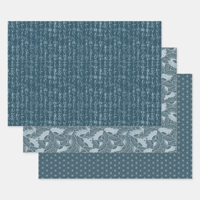 Feuille De Papier Cadeau Patterns d'inspiration japonaise (Lot)