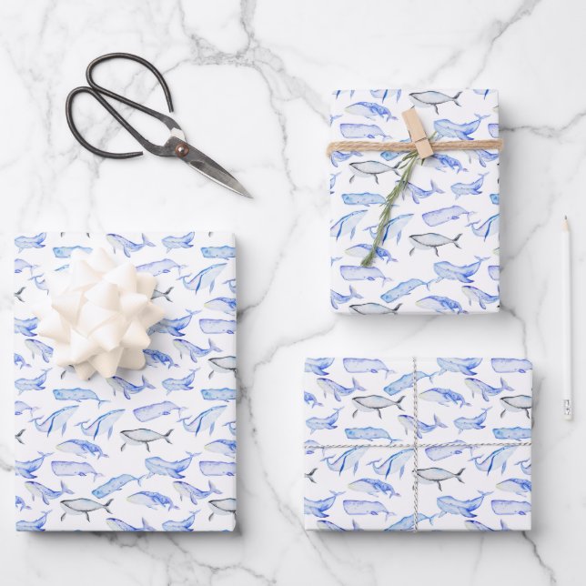 Feuille De Papier Cadeau Patters de Watercolor (Recto)