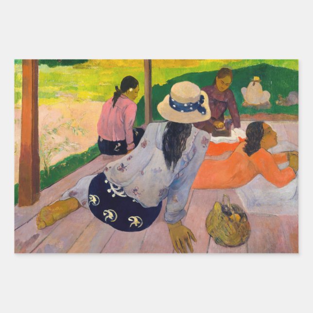 Feuille De Papier Cadeau Paul Gauguin - La Siesta (Devant)