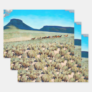 Feuille De Papier Cadeau "Pays du Cheval sauvage" par Maynard Dixon