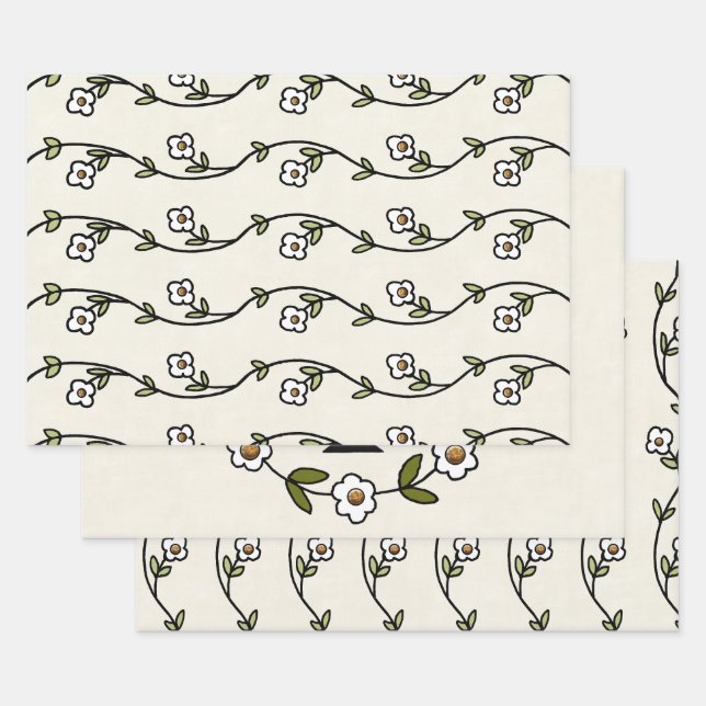 Feuille De Papier Cadeau Pays néerlandais Folk Floral (Lot)