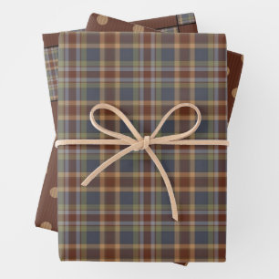 Feuille De Papier Cadeau Pays primitif rustique Homespun et chèques