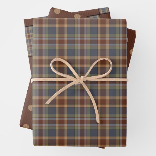 Feuille De Papier Cadeau Pays primitif rustique Homespun et chèques (En situation)
