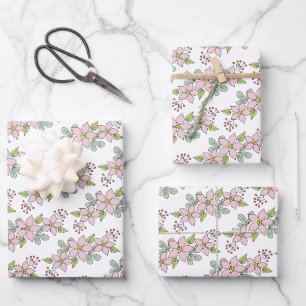 Feuille De Papier Cadeau Pays rustique Noël Poinsettia vacances