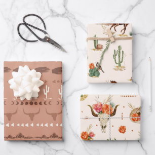 Feuille De Papier Cadeau Paysage occidental