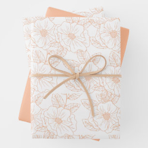 Feuille De Papier Cadeau Peach Fuzz Minimaliste Motif de couleurs tendance