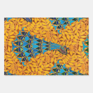 Feuille De Papier Cadeau Peacocs et arbre décoratifs Art Nouveau vintages