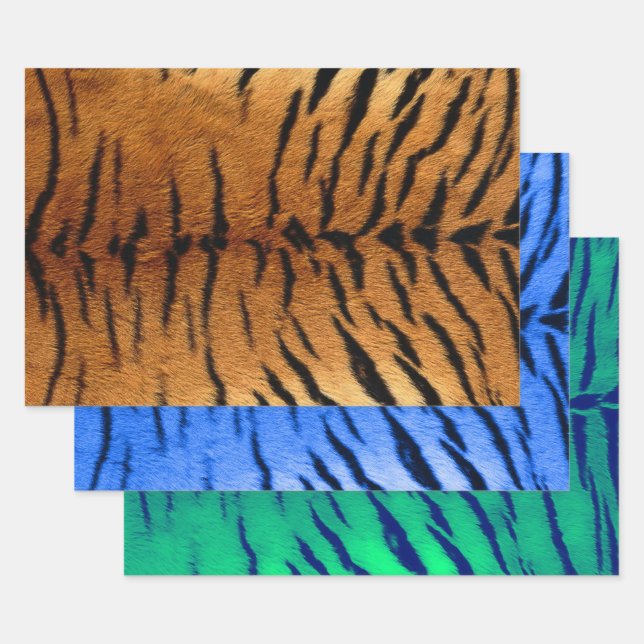 Feuille De Papier Cadeau Peau tigre Imprimer en trois couleurs (Lot)