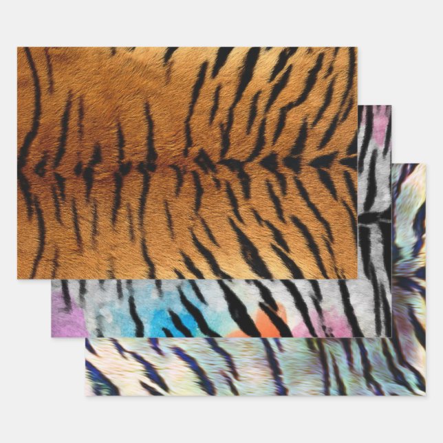 Feuille De Papier Cadeau Peau tigre Imprimer en trois couleurs (Lot)