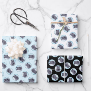 Feuille De Papier Cadeau Peinture de Terrier bleu de Kerry Chien mignon ori