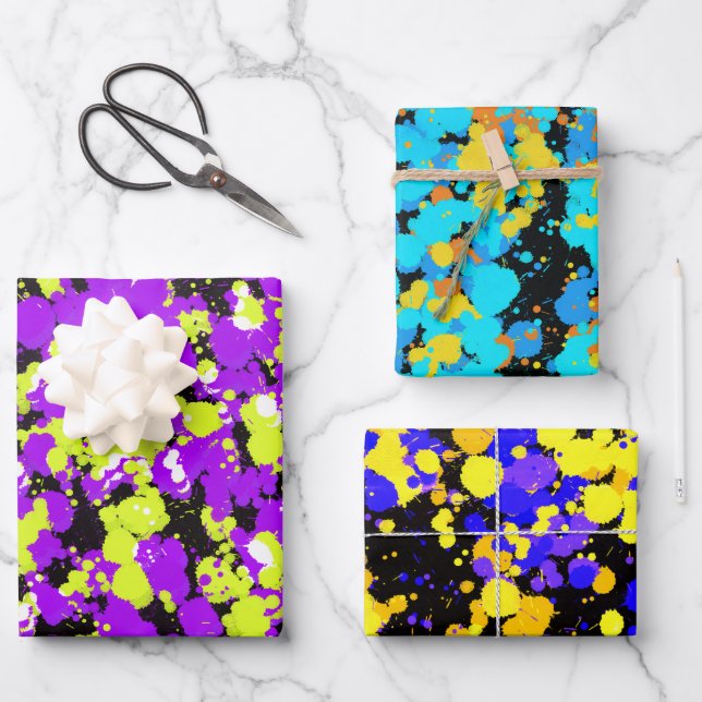 Feuille De Papier Cadeau Peinture éclatée (Recto)