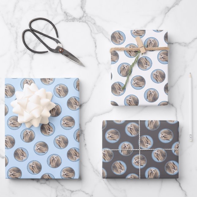 Feuille De Papier Cadeau Peinture Havanaise Silver mignonne Artiste Pot Ori (Recto)