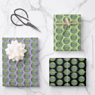 Feuille De Papier Cadeau Peinture Iris Violet - Art Fleur Originale