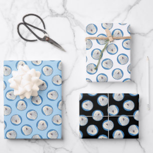 Feuille De Papier Cadeau Peinture Puli Crème blanche mignonne Art Chien ori