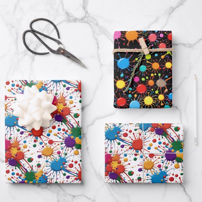 Feuille De Papier Cadeau Peinture sauvage (Recto)