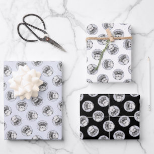 Feuille De Papier Cadeau Peinture Tibétaine Terrier Art Chien noir et blanc