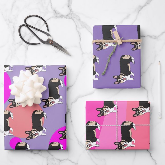 Feuille De Papier Cadeau Pembroke Welsh Corgi   (Recto)