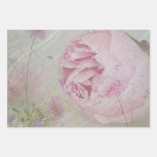 Feuille De Papier Cadeau Peony et Fleur sauvage (Devant)