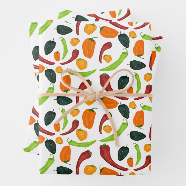 Feuille De Papier Cadeau Peppers Pépicé sud-ouest Pepper Chili Cook (En situation)