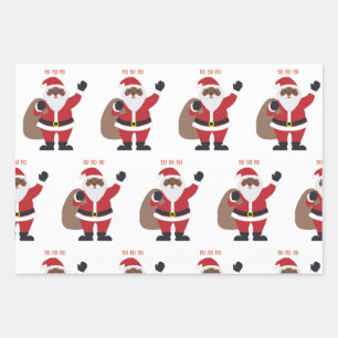 Feuille De Papier Cadeau Père Noël afro-américaine