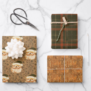 Feuille De Papier Cadeau Père Noël de style vintage