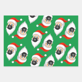 Feuille De Papier Cadeau Père Noël est en attente de quarantaine