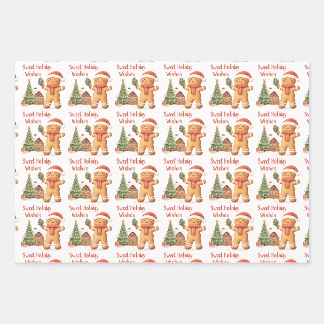 Feuille De Papier Cadeau Père Noël Gingpain homme Noël (Devant)