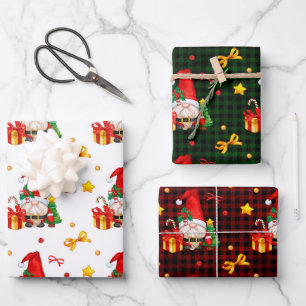 Feuille De Papier Cadeau Père Noël Gnomes