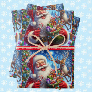 Feuille De Papier Cadeau Père Noël raconte une blague à papa ajouter le nom
